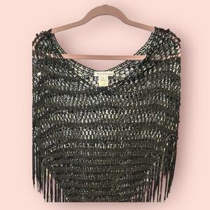 White House Black Market Crochet Poncho